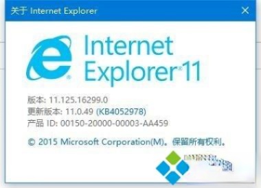IE浏览器的版本号是多少?Win10系统查看ie浏览器版本号的方法(3)